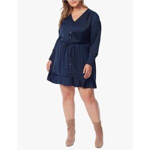 NWT Jessica Simpson Trendy Plus Size Shiloh Tie-Waist Shirt Dress Tunic Size: 2X